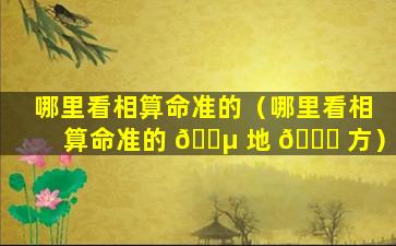 哪里看相算命准的（哪里看相算命准的 🐵 地 🐒 方）